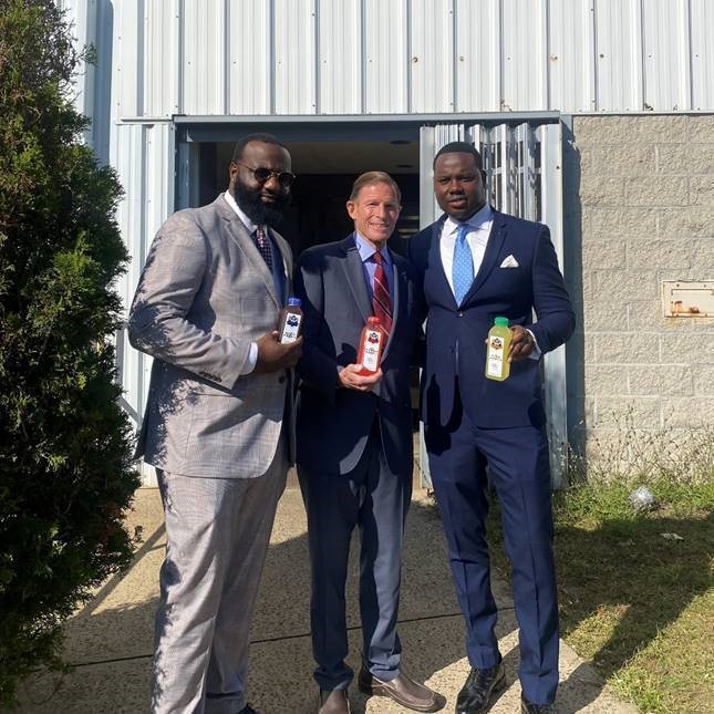 Blumenthal met with the co-founders of Gorilla Lemonade, a locally-owned beverage brand started by two community leaders that benefits anti-hunger initiatives in the Greater New Haven area.